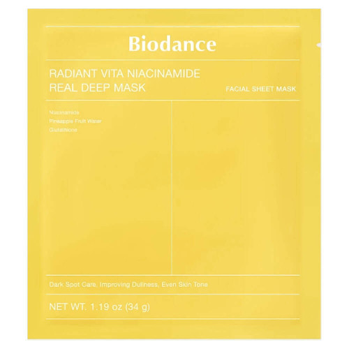 Гидрогелевая маска с ниацинамидом для сияния кожи Biodance Radiant Vita Niacinamide Real Deep Mask