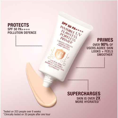 Крем для лица SPF50 с тональным эффектом Charlotte Tilbury Invisible UV Flawless Primer