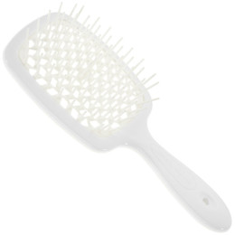 Расческа для волос массажная Белая с белыми зубцами Superbrush Janeke