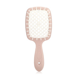 Расческа для волос массажная Персиковая с белыми зубцами Superbrush Janeke
