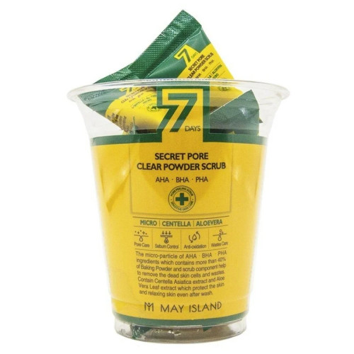 Скраб для глубокого очищения пор с центеллой May Island 7 Days Secret Pore Clear Powder Scrub, 5 гр