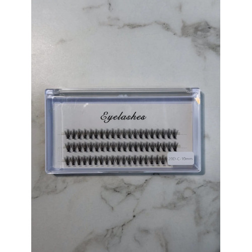 Накладные ресницы пучки Eyelashes 20D 10 мм изгиб С