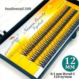 Накладные ресницы ласточки акцентные Nesura 12 мм