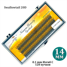 Накладные ресницы ласточки акцентные Nesura 14 мм