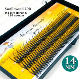 Накладные ресницы ласточки акцентные Nesura 14 мм