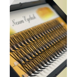 Накладные ресницы пучковые Nesura 20D изгиб L 13 мм