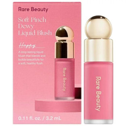 Кремовые румяна с аппликатором Rare Beauty Soft Pinch Dewy Liquid Blush 3,2мл - Happy