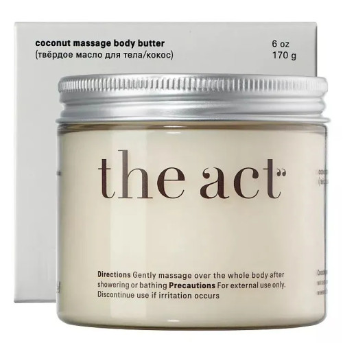 Твердое масло для тела The ACT Cocoanut Massage Body Batter, 170 г