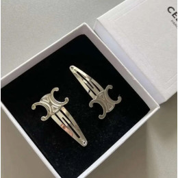 Заколки для волос в стиле Celine серебряные