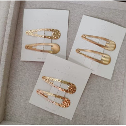 Заколка для волос золотая в полоску