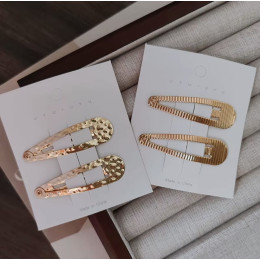 Заколка для волос золотая в полоску