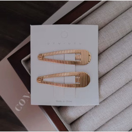 Заколка для волос золотая в полоску